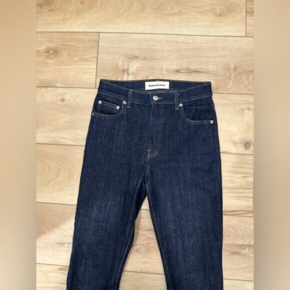 LIKE NEW- Reformation High & Slim Hayes Blue Jeans - Picture 4 of 13